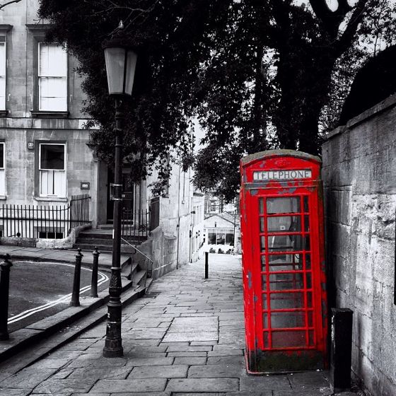 Colour Splash photo of red phone box an idea that is totally played