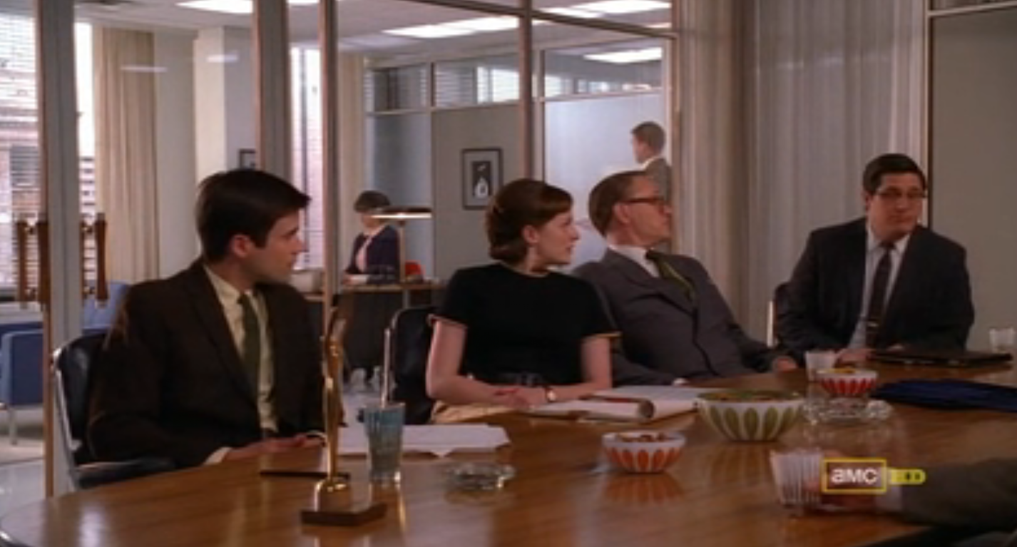 Cathrineholm bowls seen in Mad Men boardroom