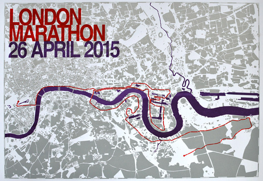 London Marathon 2015 screen print