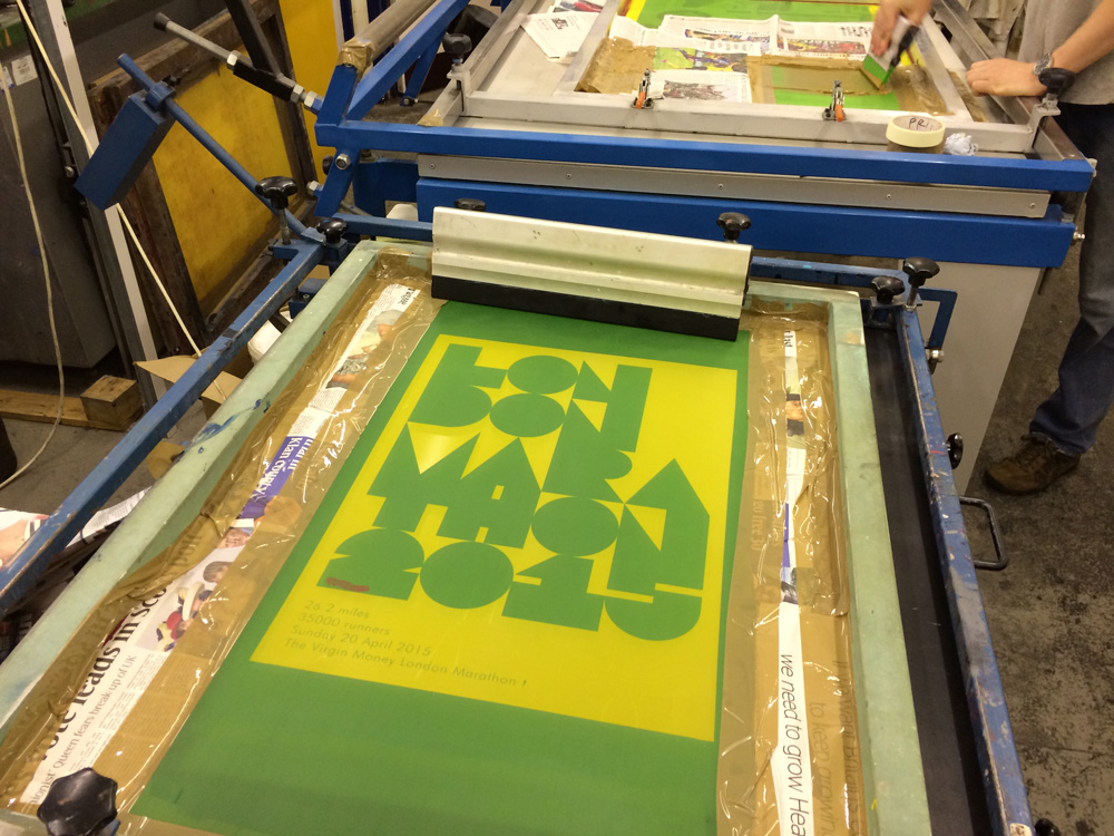 London Marathon 2015 screen print production