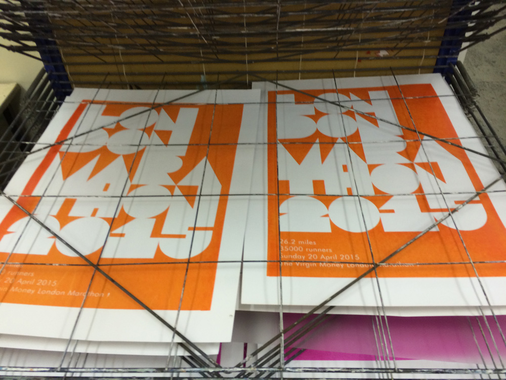 London Marathon 2015 screen print production
