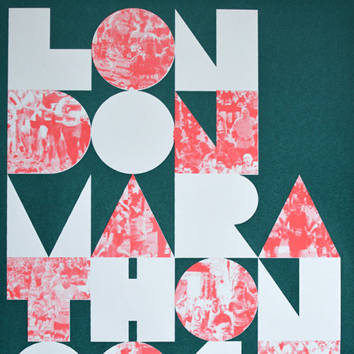 London Marathon 2015 screen print poster for charity