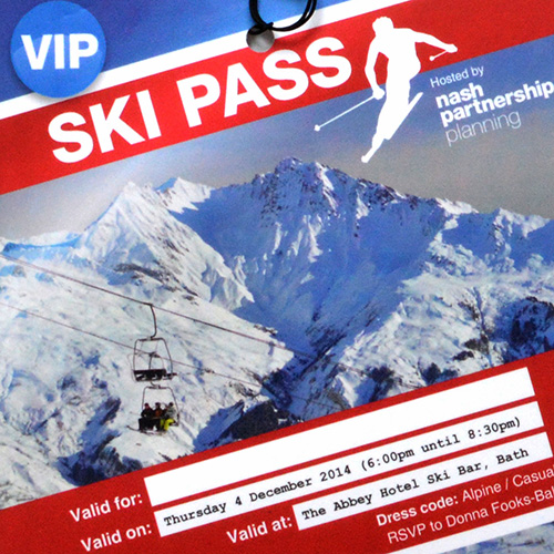 Nash Partnership ski lodge event pass invitation