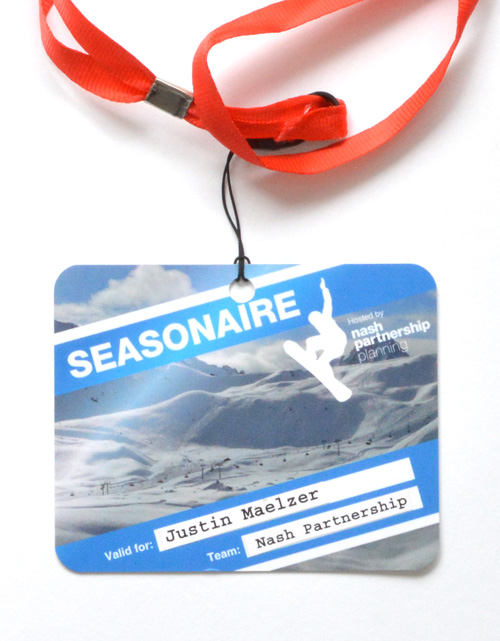 Nash partnership ski lodge event badge