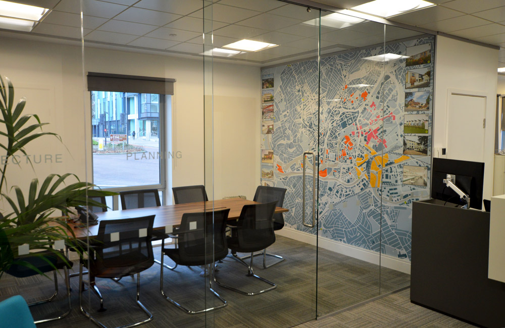 Bristol city office magnetic map wall